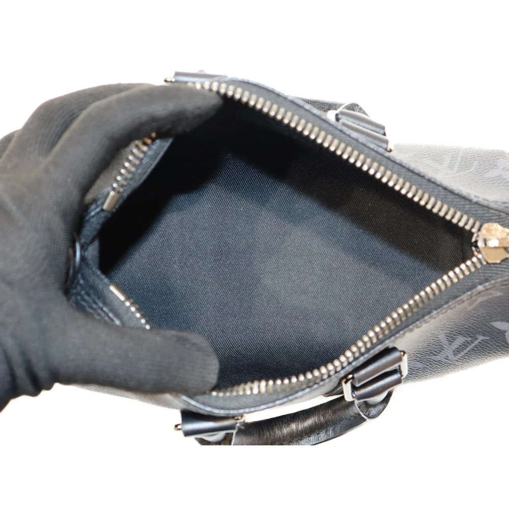 LOUIS VUITTON Keepall Shoulder bag Handbag Monogram Eclipse Black Reverse - Picture 8 of 9
